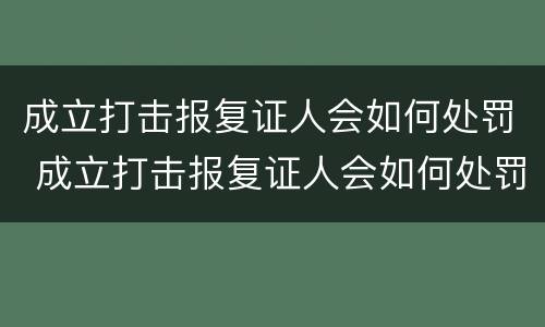 成立打击报复证人会如何处罚 成立打击报复证人会如何处罚案件