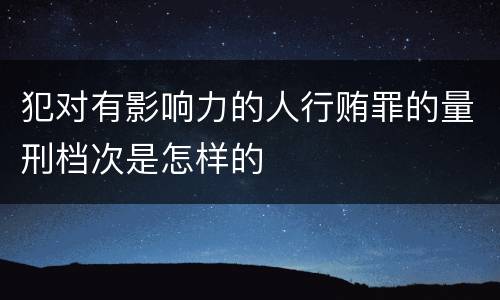 犯对有影响力的人行贿罪的量刑档次是怎样的