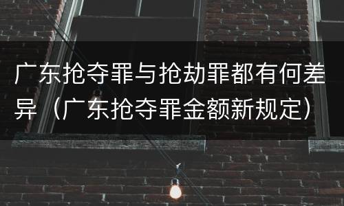 广东抢夺罪与抢劫罪都有何差异（广东抢夺罪金额新规定）