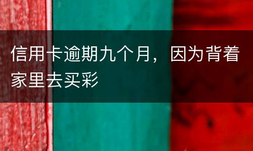 信用卡逾期九个月，因为背着家里去买彩