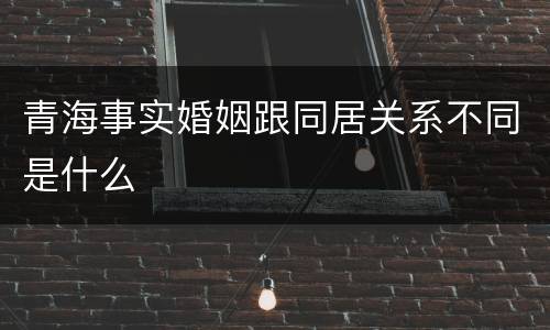 青海事实婚姻跟同居关系不同是什么