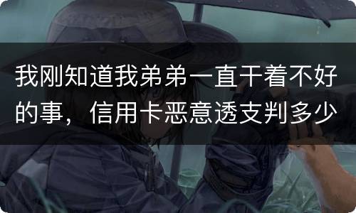 我刚知道我弟弟一直干着不好的事，信用卡恶意透支判多少年