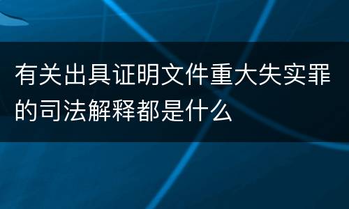 有关出具证明文件重大失实罪的司法解释都是什么