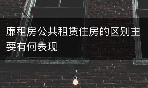 廉租房公共租赁住房的区别主要有何表现