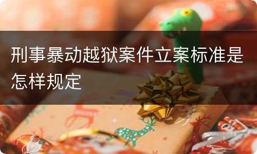 刑事暴动越狱案件立案标准是怎样规定