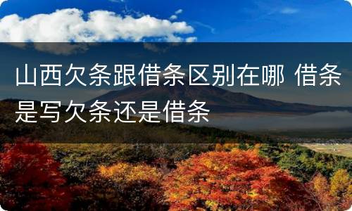 山西欠条跟借条区别在哪 借条是写欠条还是借条