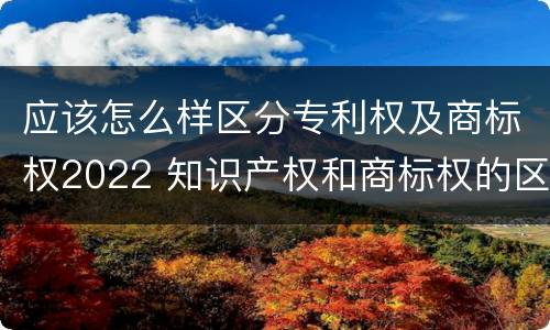 应该怎么样区分专利权及商标权2022 知识产权和商标权的区别