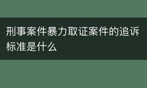 刑事案件暴力取证案件的追诉标准是什么