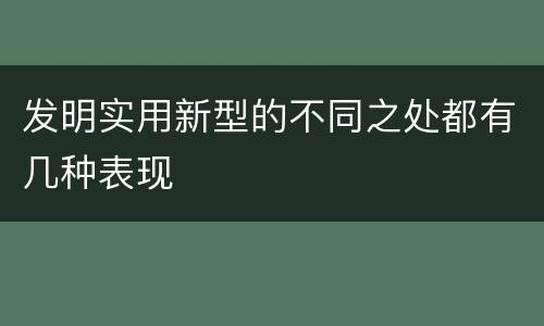 发明实用新型的不同之处都有几种表现