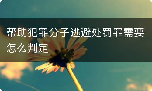 帮助犯罪分子逃避处罚罪需要怎么判定