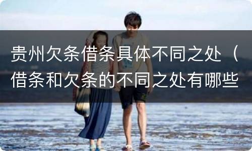 贵州欠条借条具体不同之处（借条和欠条的不同之处有哪些）