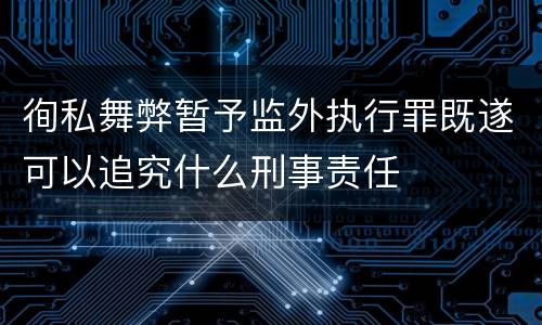 徇私舞弊暂予监外执行罪既遂可以追究什么刑事责任