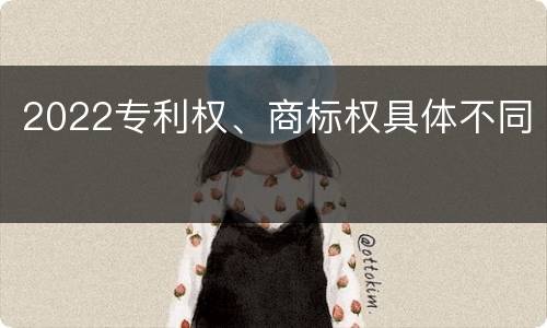 2022专利权、商标权具体不同