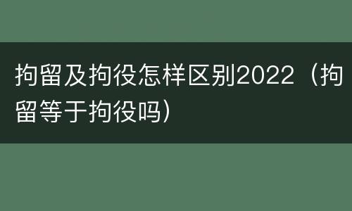 拘留及拘役怎样区别2022（拘留等于拘役吗）