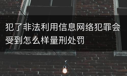 犯了非法利用信息网络犯罪会受到怎么样量刑处罚
