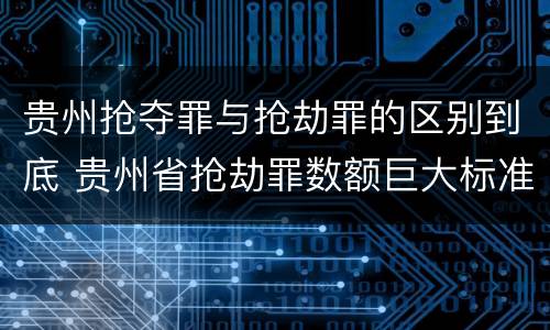 贵州抢夺罪与抢劫罪的区别到底 贵州省抢劫罪数额巨大标准