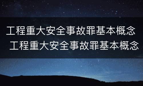 工程重大安全事故罪基本概念 工程重大安全事故罪基本概念是