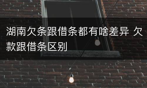 湖南欠条跟借条都有啥差异 欠款跟借条区别
