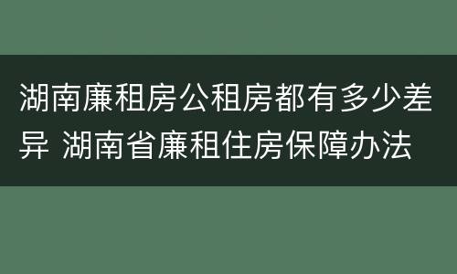 湖南廉租房公租房都有多少差异 湖南省廉租住房保障办法