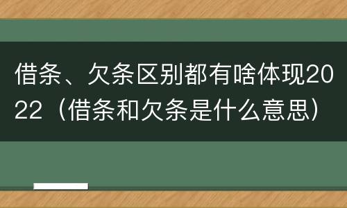 借条、欠条区别都有啥体现2022（借条和欠条是什么意思）