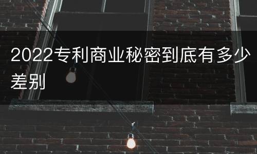 2022专利商业秘密到底有多少差别