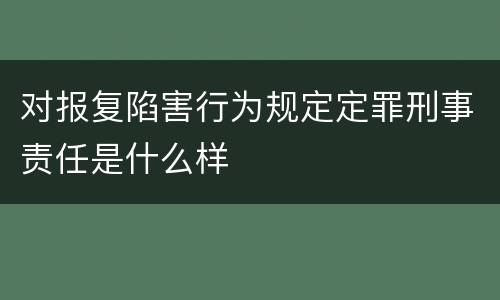 对报复陷害行为规定定罪刑事责任是什么样