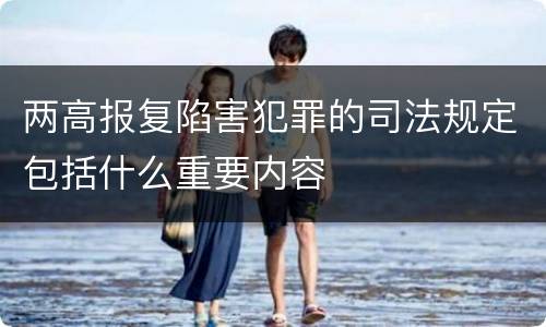 两高报复陷害犯罪的司法规定包括什么重要内容