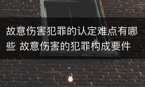 故意伤害犯罪的认定难点有哪些 故意伤害的犯罪构成要件