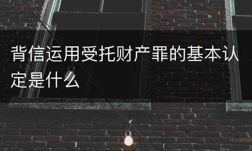 背信运用受托财产罪的基本认定是什么