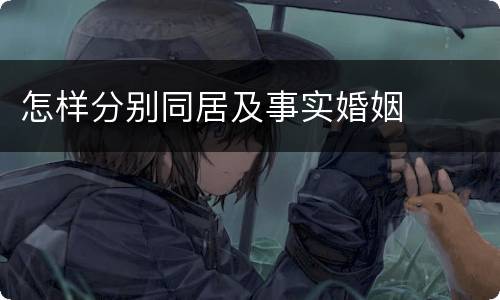 怎样分别同居及事实婚姻
