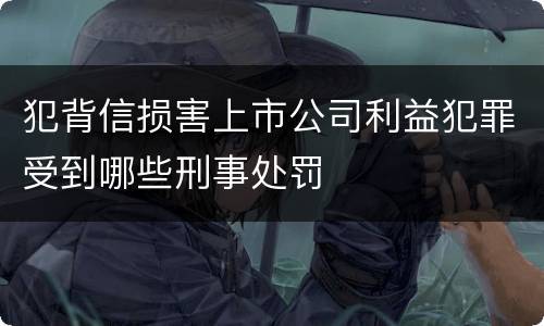 犯背信损害上市公司利益犯罪受到哪些刑事处罚