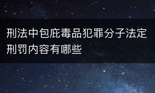 刑法中包庇毒品犯罪分子法定刑罚内容有哪些