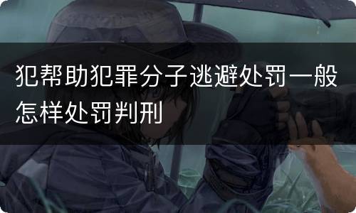 犯帮助犯罪分子逃避处罚一般怎样处罚判刑