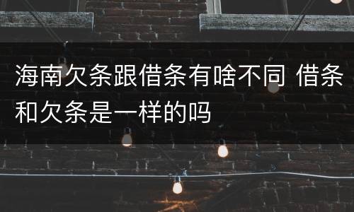 海南欠条跟借条有啥不同 借条和欠条是一样的吗
