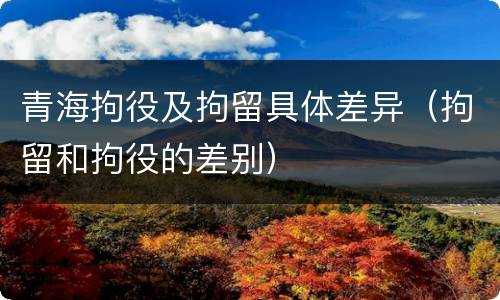 青海拘役及拘留具体差异（拘留和拘役的差别）