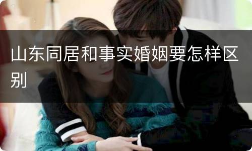 山东同居和事实婚姻要怎样区别