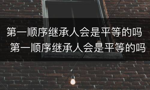 第一顺序继承人会是平等的吗 第一顺序继承人会是平等的吗