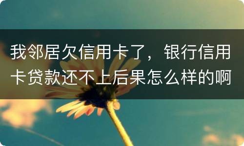 我邻居欠信用卡了，银行信用卡贷款还不上后果怎么样的啊