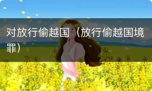 对放行偷越国（放行偷越国境罪）