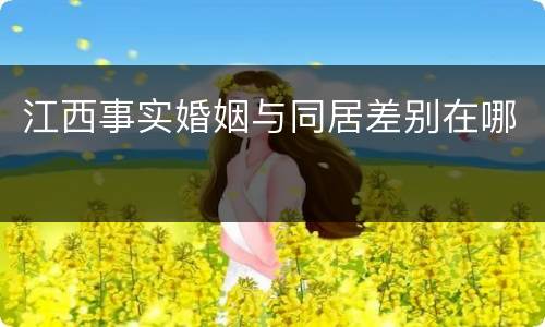 江西事实婚姻与同居差别在哪