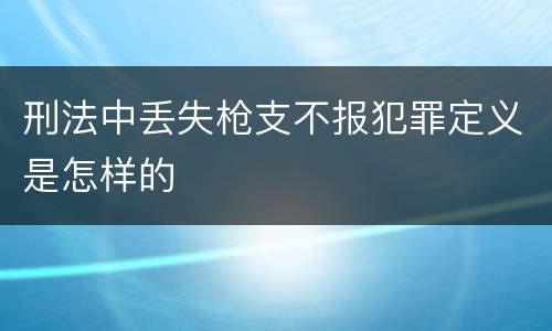 刑法中丢失枪支不报犯罪定义是怎样的