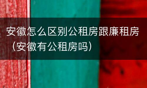 安徽怎么区别公租房跟廉租房（安徽有公租房吗）