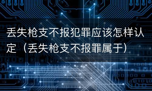 丢失枪支不报犯罪应该怎样认定（丢失枪支不报罪属于）