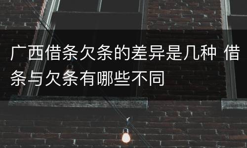 广西借条欠条的差异是几种 借条与欠条有哪些不同