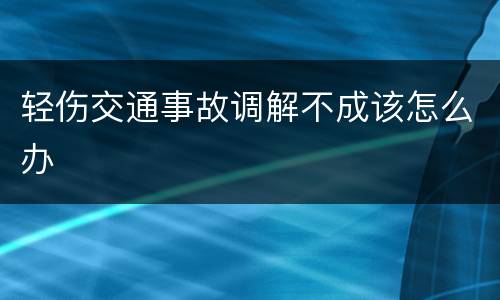 轻伤交通事故调解不成该怎么办
