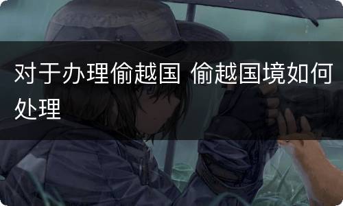 对于办理偷越国 偷越国境如何处理