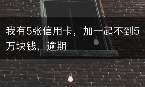 我有5张信用卡，加一起不到5万块钱，逾期