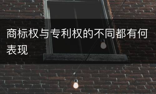 商标权与专利权的不同都有何表现