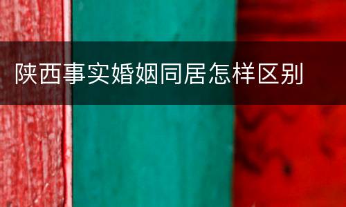 陕西事实婚姻同居怎样区别