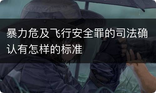 暴力危及飞行安全罪的司法确认有怎样的标准